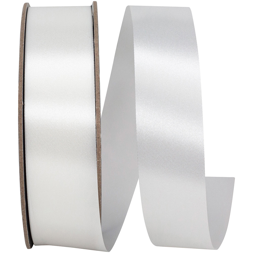 White 1-3 8 Inch Satin Cooler Ribbon for Wreaths & Bows