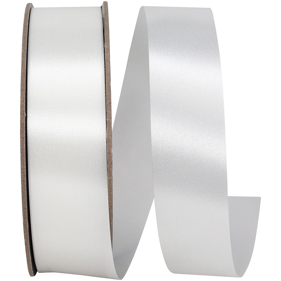 White 1-3 8 Inch Satin Cooler Ribbon for Wreaths & Bows
