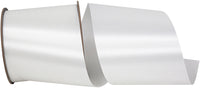 White 4 Inch Satin Cooler Ribbon for Wreaths & Bows