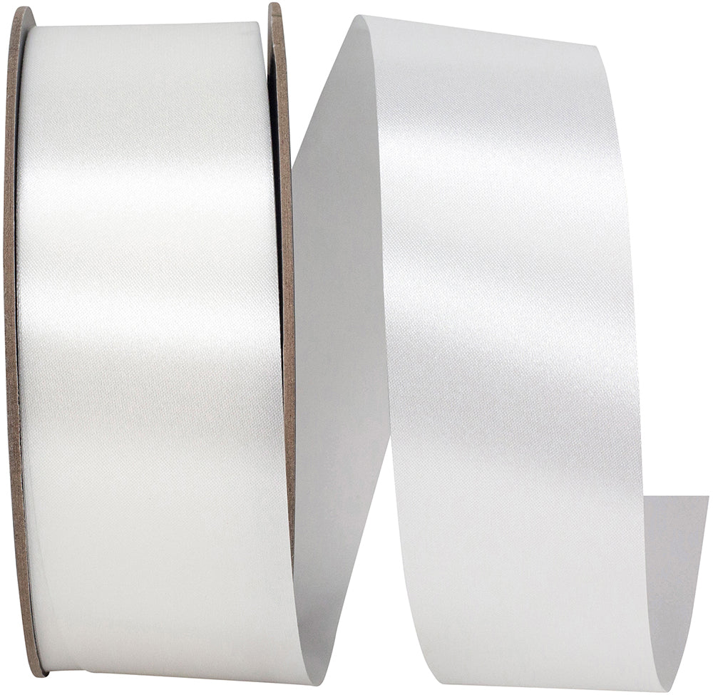 White 1-7 8 Inch Satin Cooler Ribbon for Wreaths & Bows