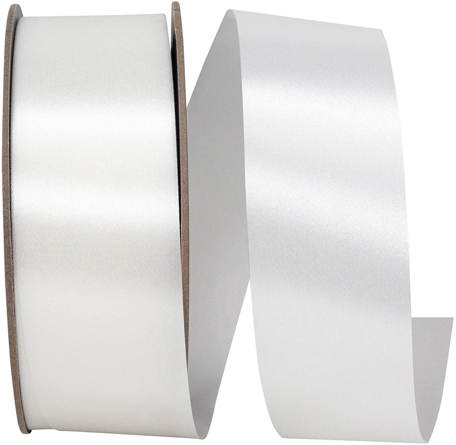 White 1-7 8 Inch Satin Cooler Ribbon for Wreaths & Bows