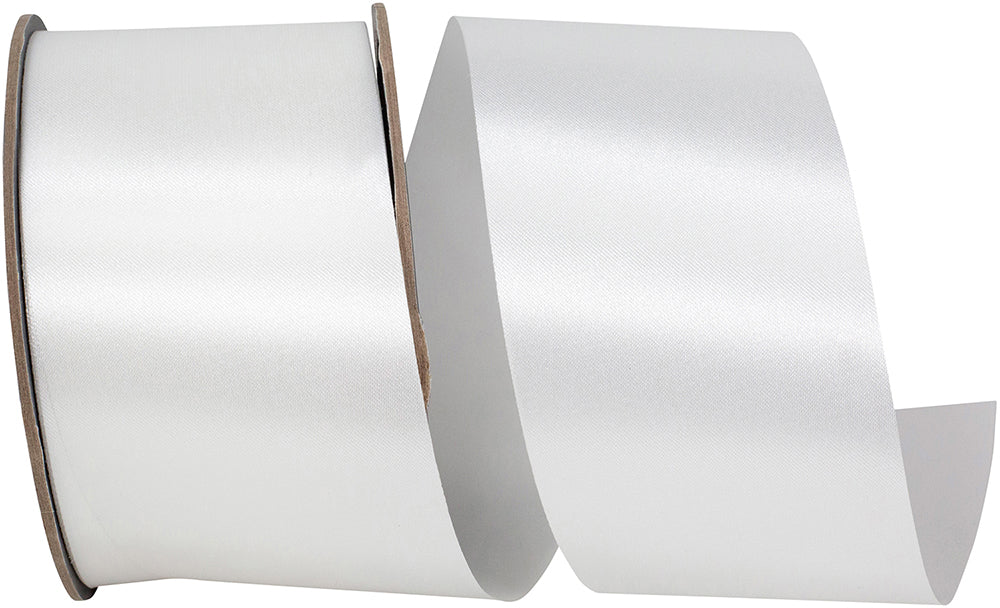 White 2-1 2 Inch Satin Cooler Ribbon for Wreaths & Bows