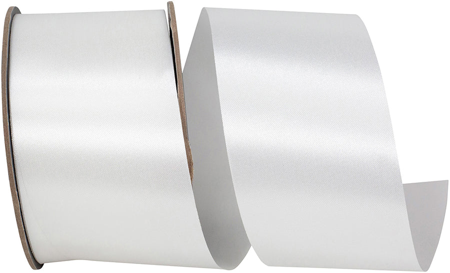 White 2-1 2 Inch Satin Cooler Ribbon for Wreaths & Bows