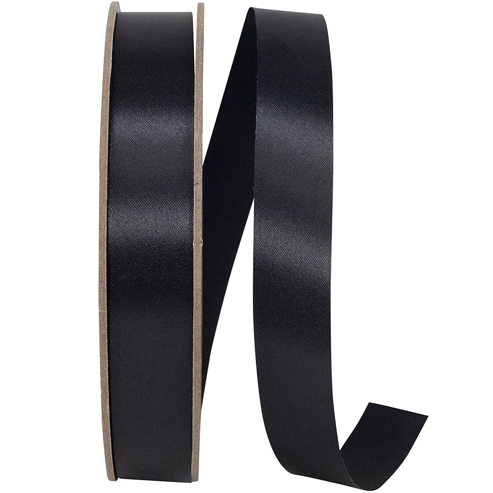 Black 7 8 Inch Satin Cooler Ribbon for Wreaths & Bows
