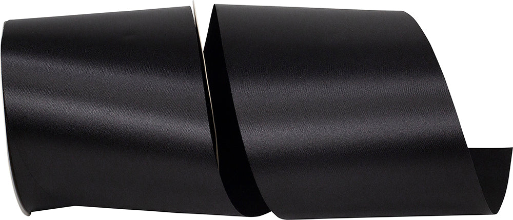 Black 4 Inch Satin Cooler Ribbon for Wreaths & Bows