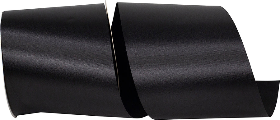 Black 4 Inch Satin Cooler Ribbon for Wreaths & Bows