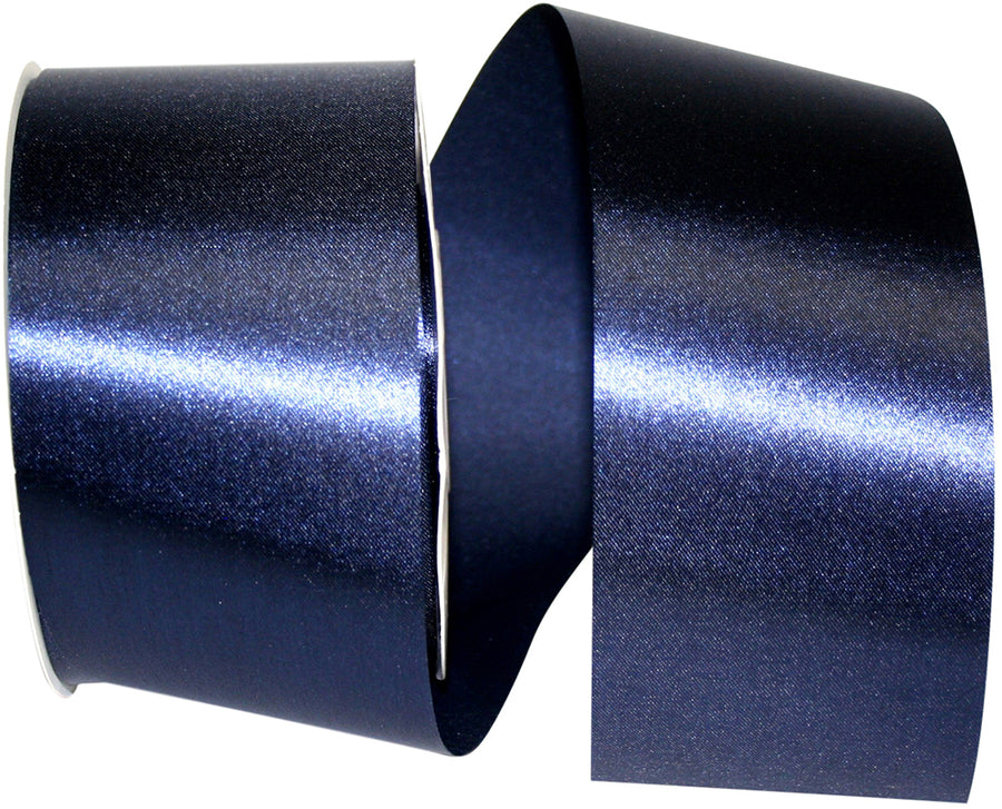 Navy 2-1 2 Inch Satin Cooler Ribbon for Wreaths & Bows