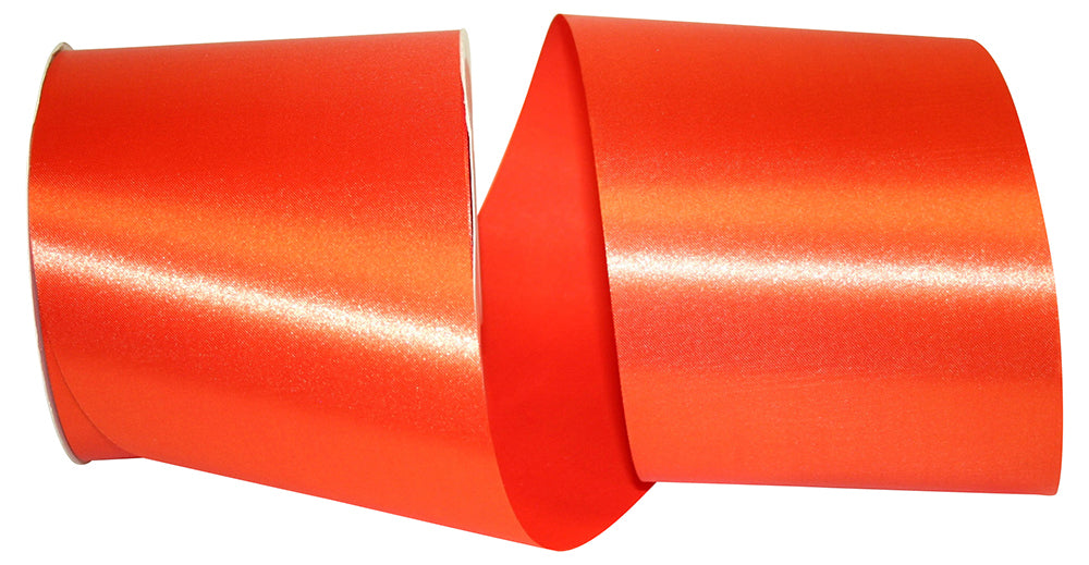Orange 4 Inch Satin Cooler Ribbon for Wreaths & Bows