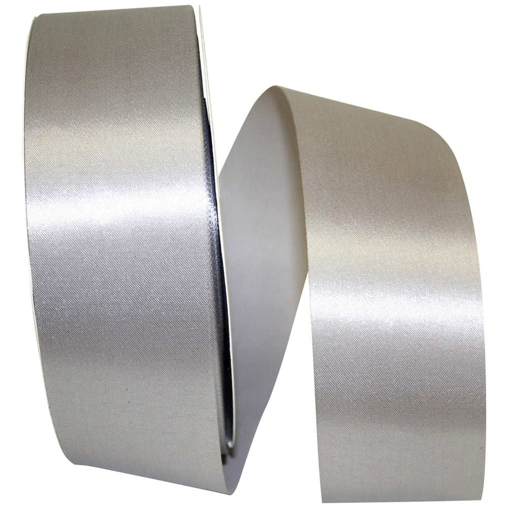 Silver 1-7 8 Inch Satin Cooler Ribbon for Wreaths & Bows