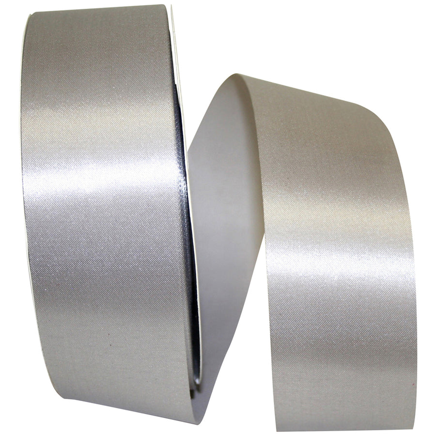 Silver 1-7 8 Inch Satin Cooler Ribbon for Wreaths & Bows