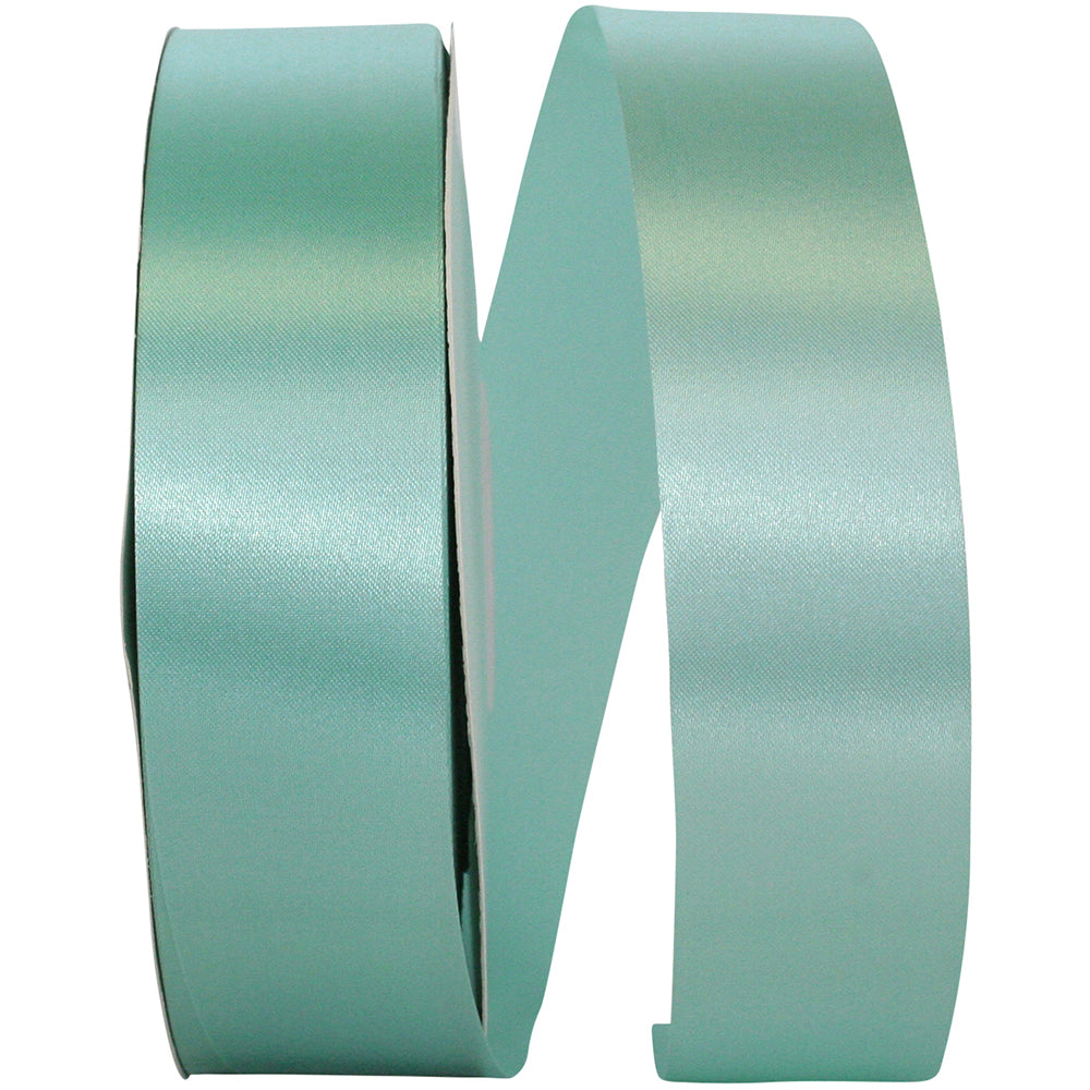 Aqua Satin Cooler Ribbon 1-3/8 Inch for Wreaths and Bows