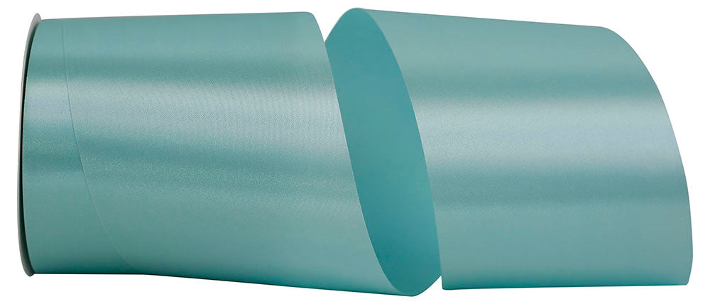 Aqua Satin Cooler Ribbon 4 Inch for Wreaths and Bows