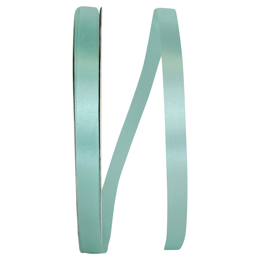 Aqua Satin Cooler Ribbon 3/8 Inch for Wreaths and Bows