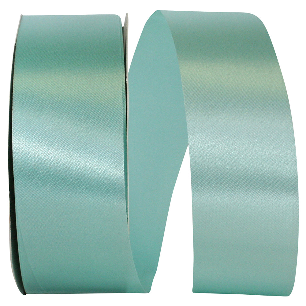 Aqua Satin Cooler Ribbon 1-7/8 Inch for Wreaths and Bows