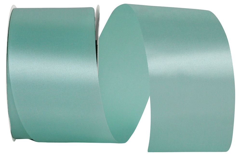 Aqua Satin Cooler Ribbon 2-1/2 Inch for Wreaths and Bows