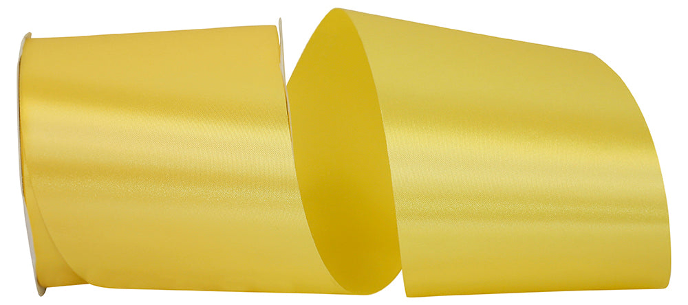 Yellow 4 Inch Satin Cooler Ribbon for Wreaths & Bows