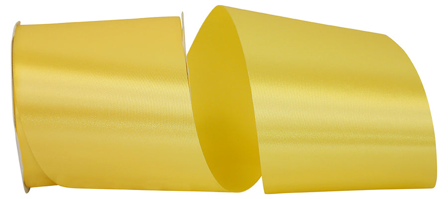 Yellow 4 Inch Satin Cooler Ribbon for Wreaths & Bows