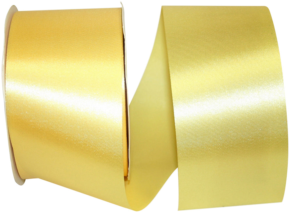 Yellow 2-1 2 Inch Satin Cooler Ribbon for Wreaths & Bows