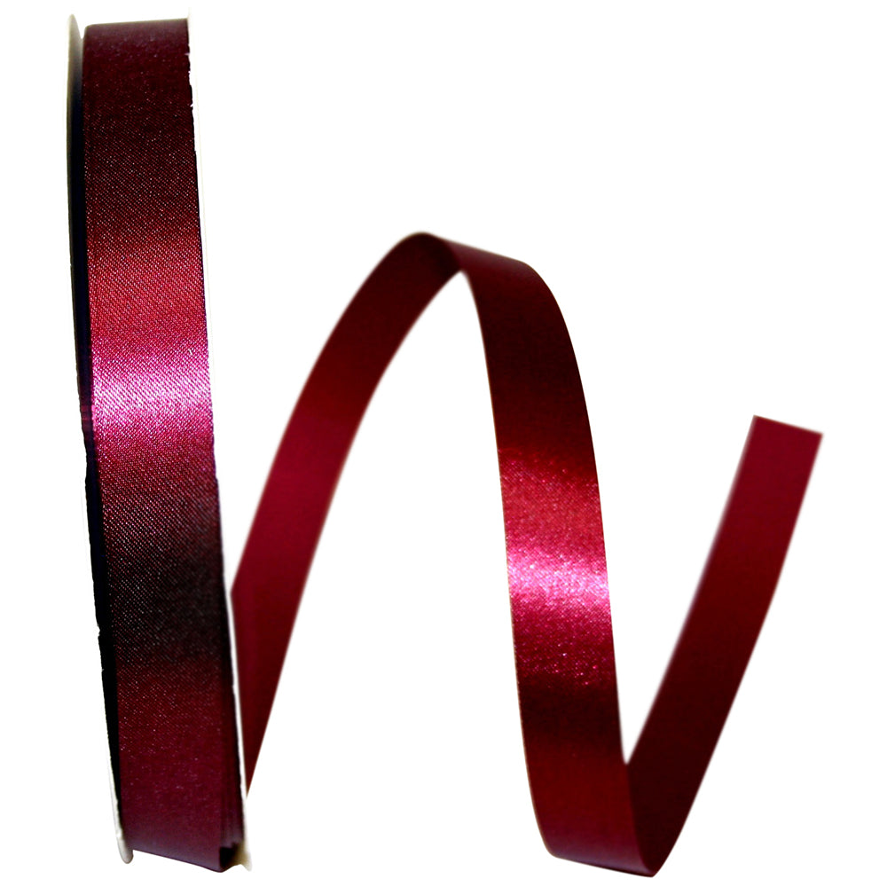 Burgundy Satin Cooler Ribbon 5/8 Inch for Wreaths and Bows