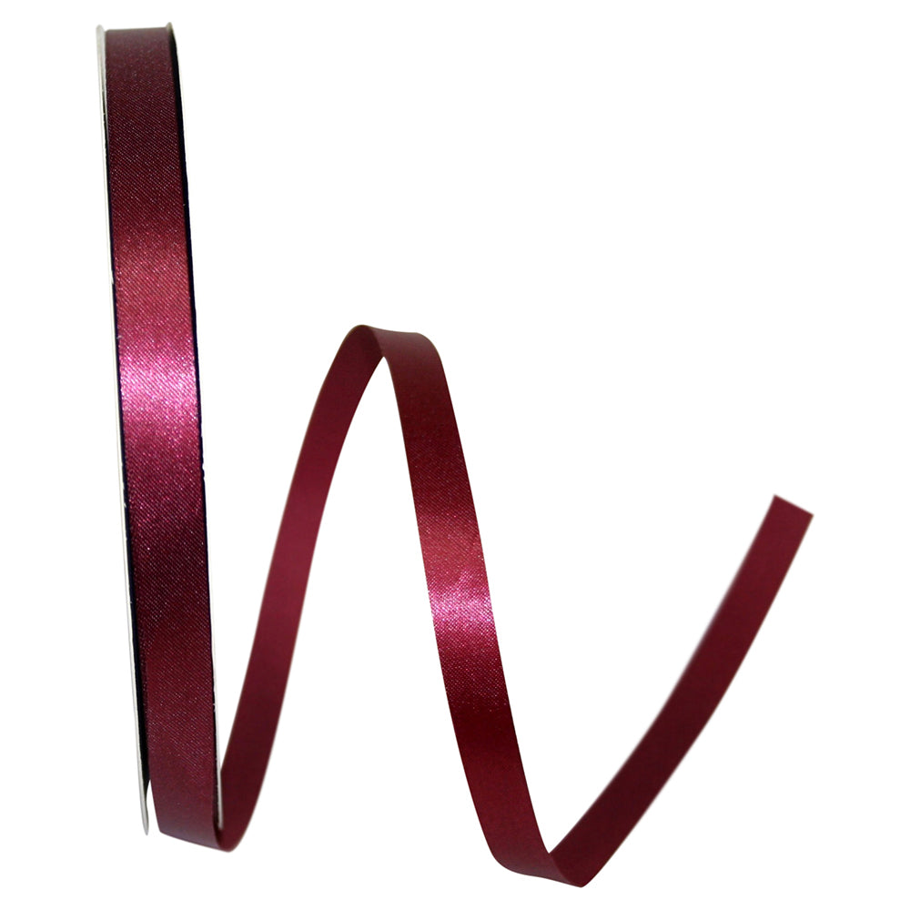 Burgundy Satin Cooler Ribbon 3/8 Inch for Wreaths and Bows