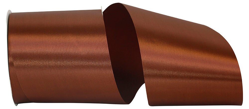 Brown 4 Inch Satin Cooler Ribbon for Wreaths & Bows