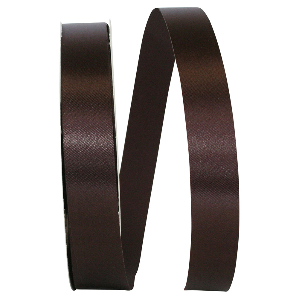 Chocolate 7 8 Inch Satin Cooler Ribbon for Wreaths & Bows