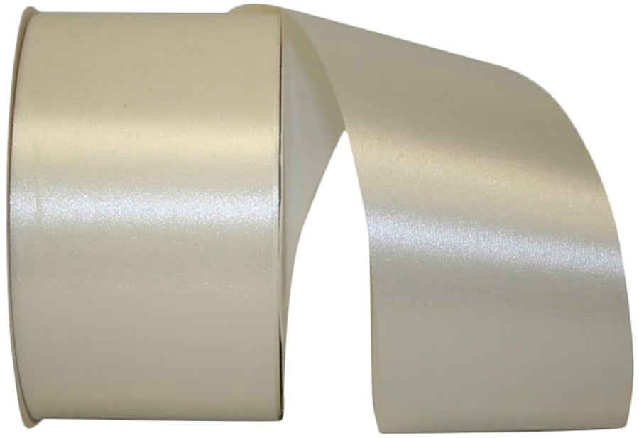 Ivory 2-1 2 Inch Satin Cooler Ribbon for Wreaths & Bows