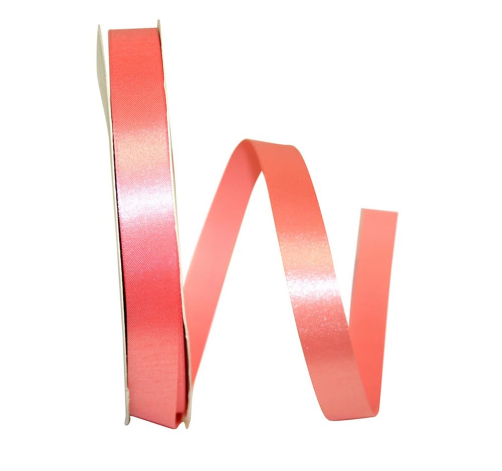 Coral 5 8 Inch Satin Cooler Ribbon for Wreaths & Bows