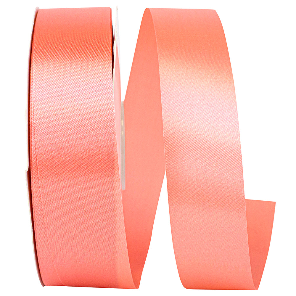 Coral 1-3 8 Inch Satin Cooler Ribbon for Wreaths & Bows