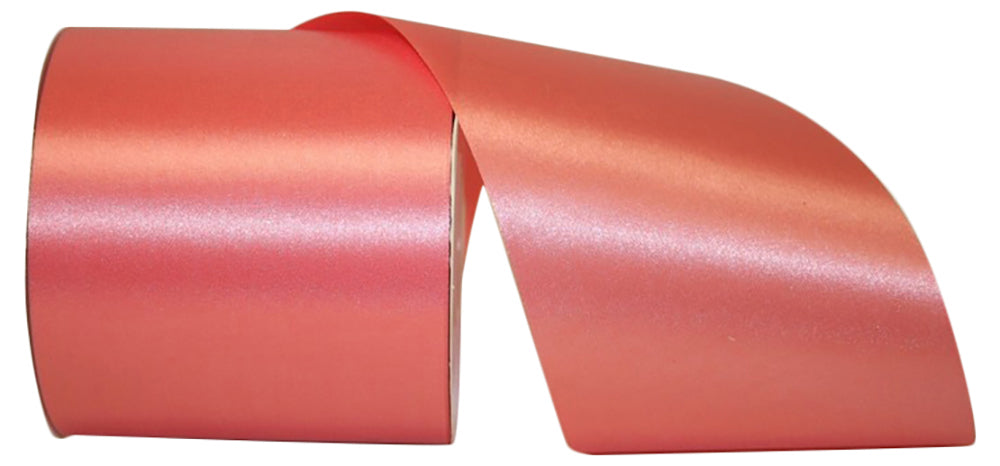 Coral 4 Inch Satin Cooler Ribbon for Wreaths & Bows