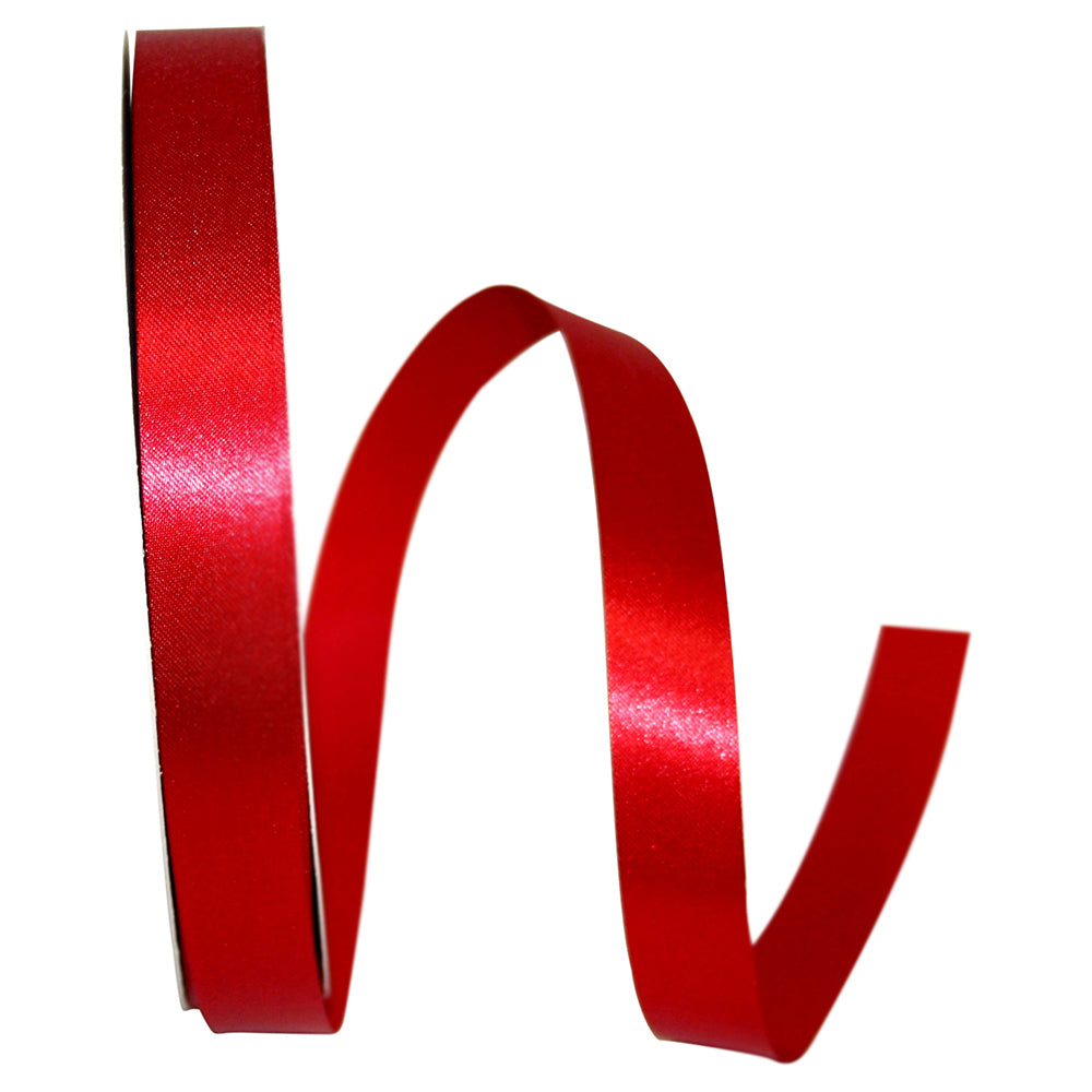 Scarlet Satin Cooler Ribbon 5/8 Inch for Wreaths and Bows