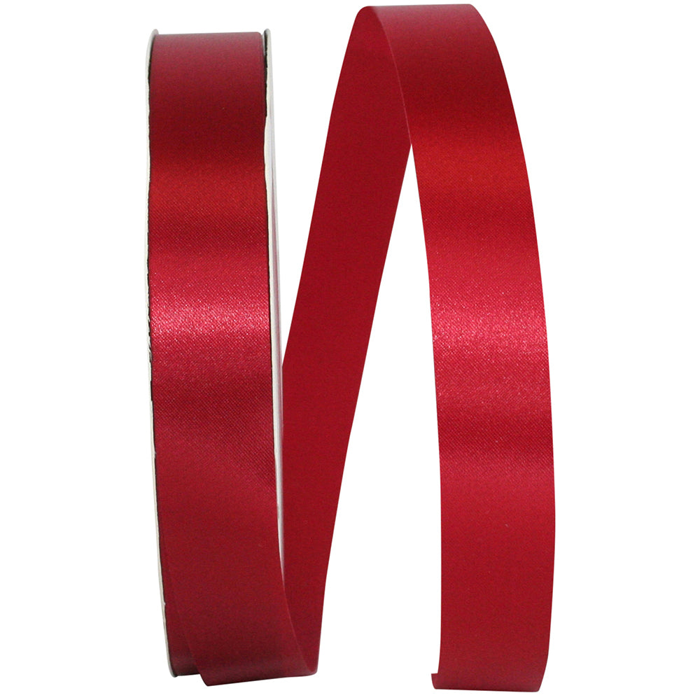 Scarlet Satin Cooler Ribbon 7/8 Inch for Wreaths and Bows