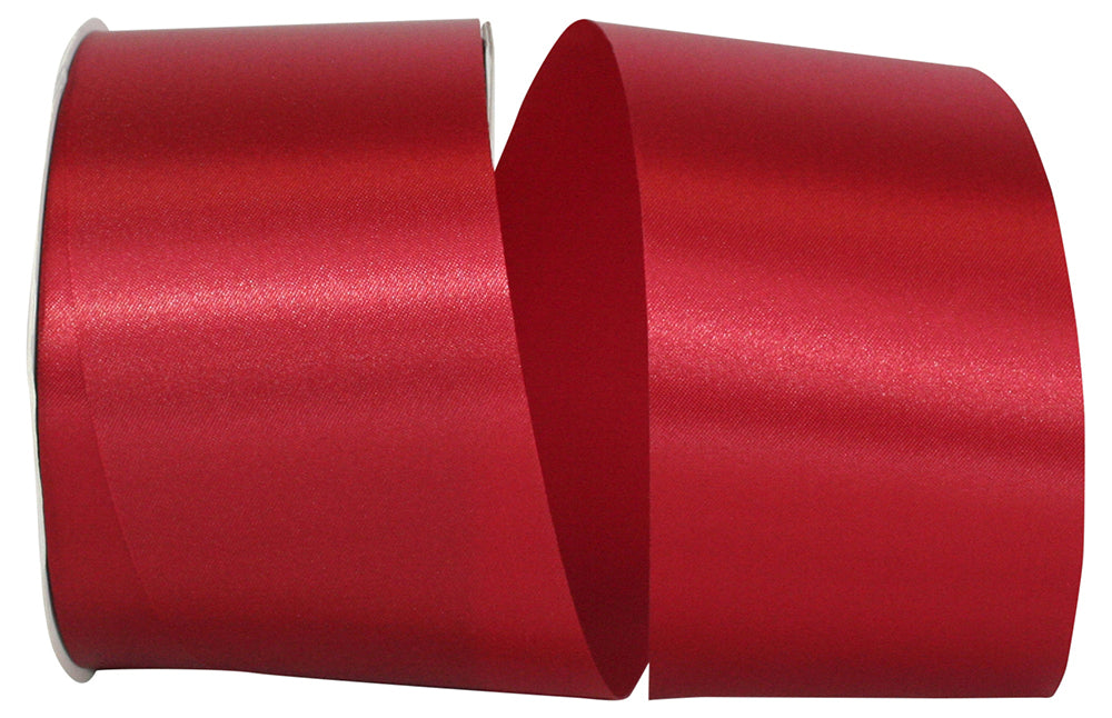 Satin Cooler Ribbon Scarlet 2-1/2 Inch for Wreaths and Bows