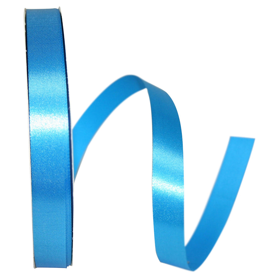 Turquoise Satin Cooler Ribbon 5/8 Inch for Wreaths