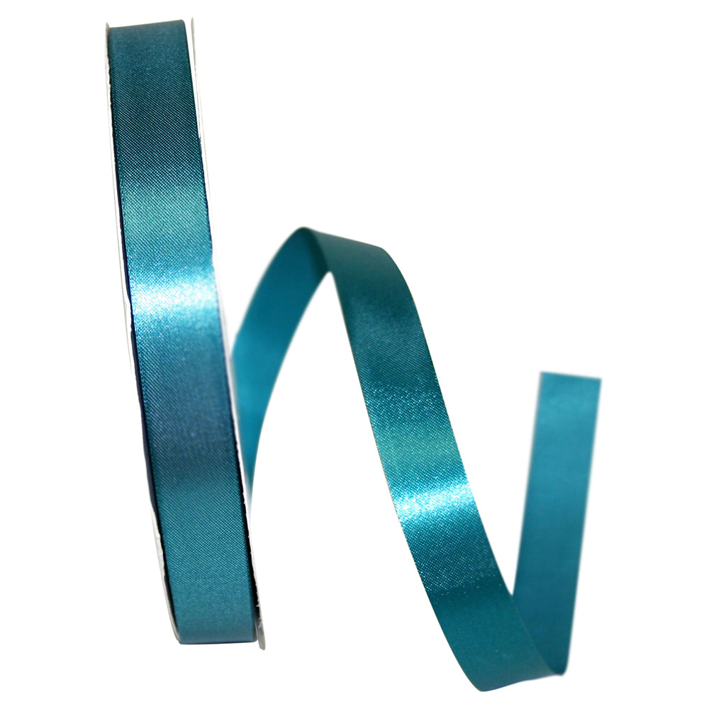 Teal Satin Cooler Ribbon 5/8 Inch for Wreaths and Bows