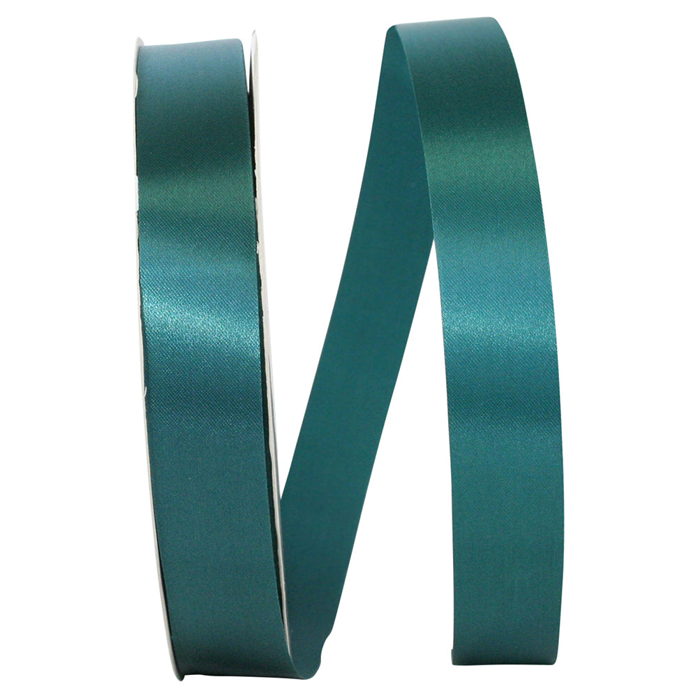 Teal Satin Cooler Ribbon 7/8 Inch for Wreaths and Bows