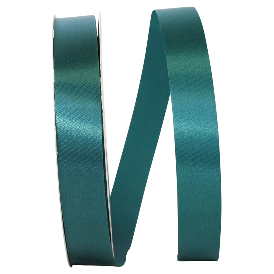 Teal Satin Cooler Ribbon 7/8 Inch for Wreaths and Bows