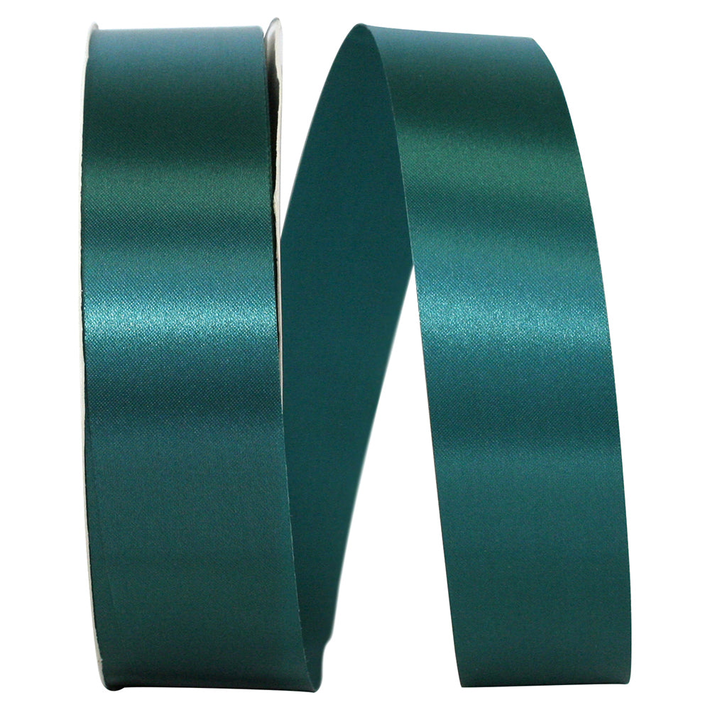 Teal Satin Cooler Ribbon 1-3/8 Inch for Wreaths and Bows