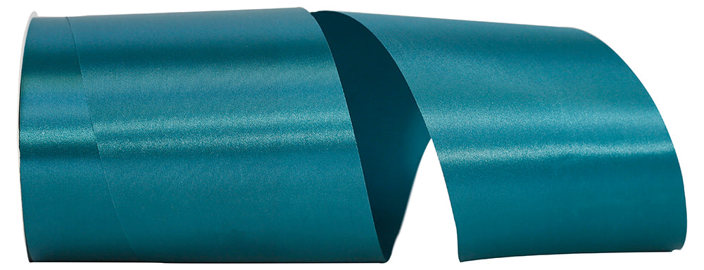 Teal Satin Cooler Ribbon 4 Inch for Wreaths and Bows
