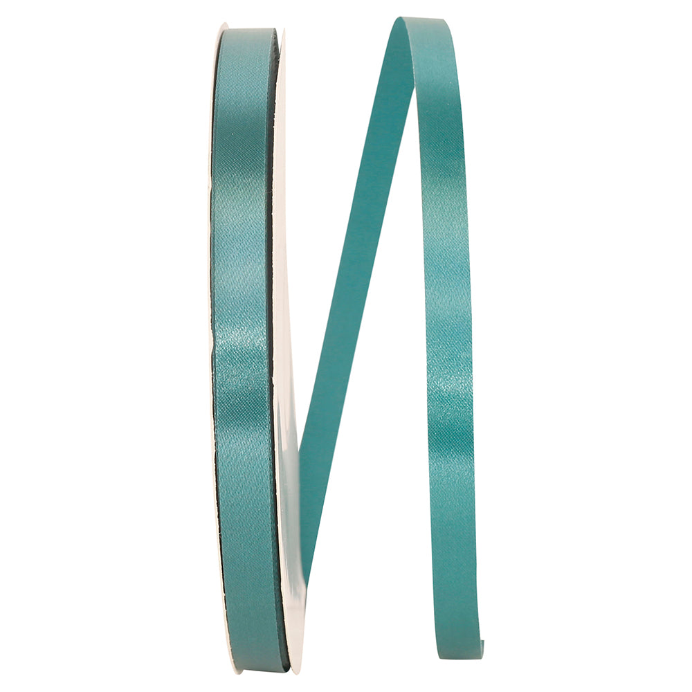 Teal Satin Cooler Ribbon 3/8 Inch for Wreaths and Bows