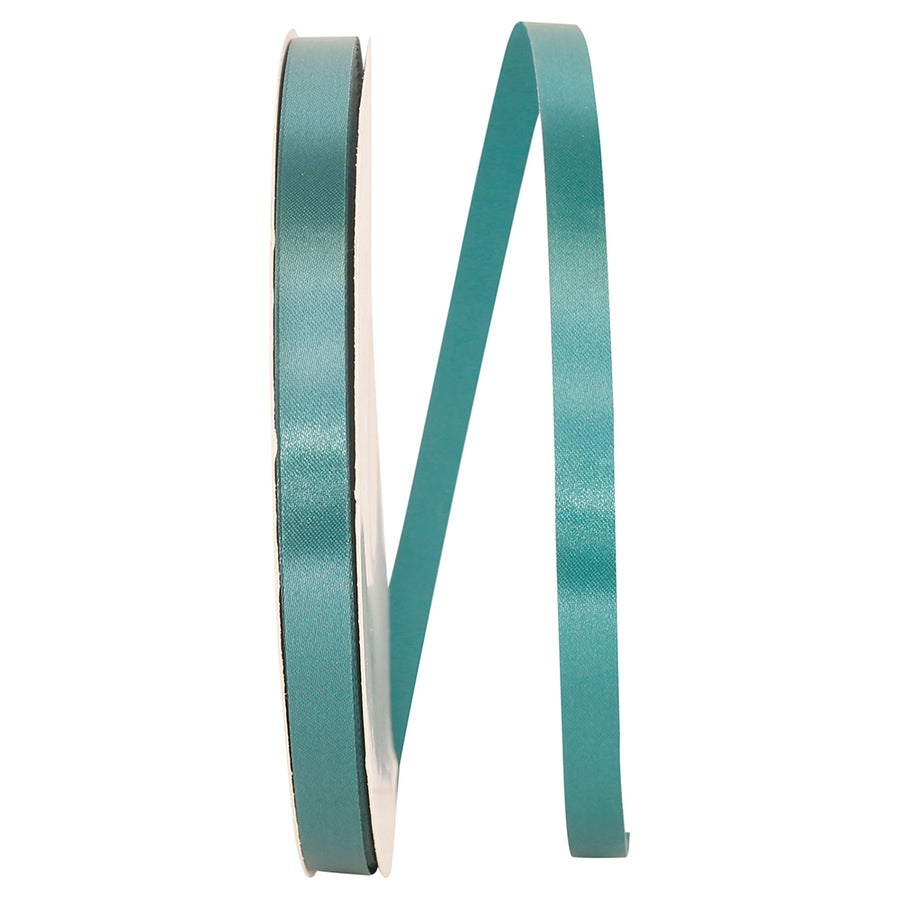 Teal Satin Cooler Ribbon 3/8 Inch for Wreaths and Bows
