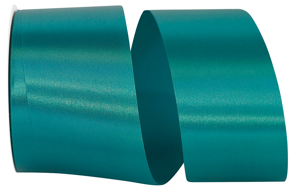 Teal Satin Cooler Ribbon 2-1/2 Inch for Wreaths and Bows