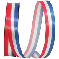 Multi 5 8 Inch Patriotic Tri-Stripe Ribbon for Wreaths & Bows