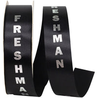 Black Silver 1-3 8 Inch Freshman Satin Cooler Ribbon for Wreaths & Bows