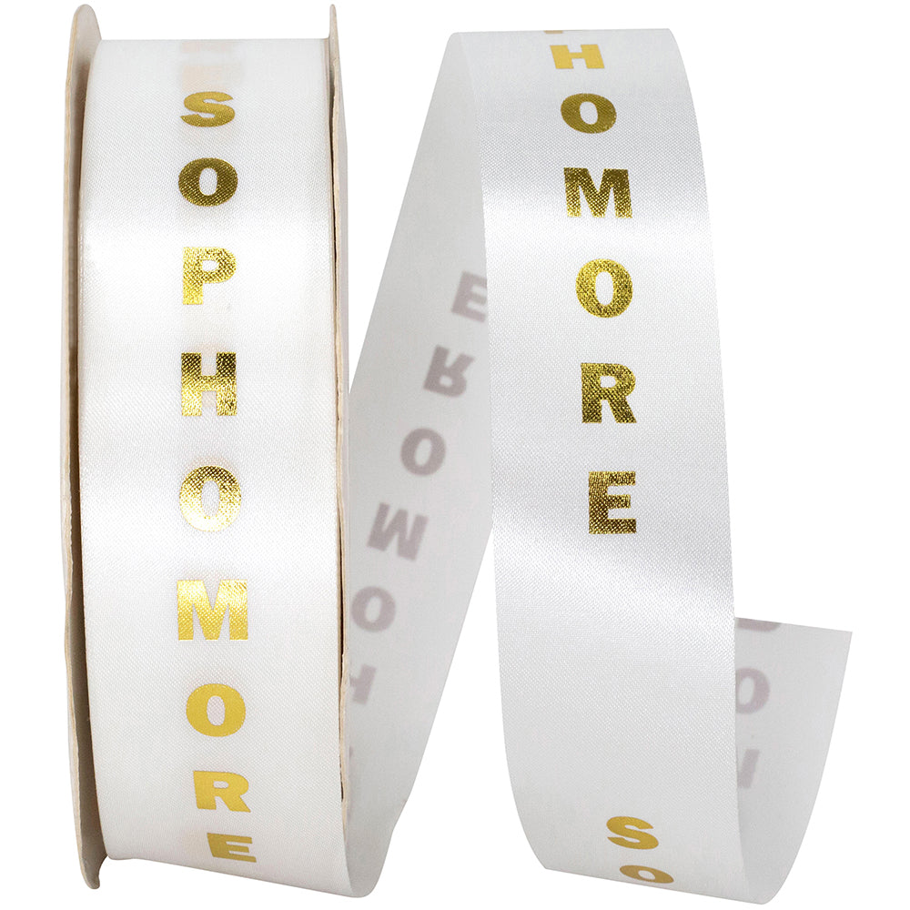 White Gold 1-3 8 Inch Sophomore Satin Cooler Ribbon for Wreaths & Bows