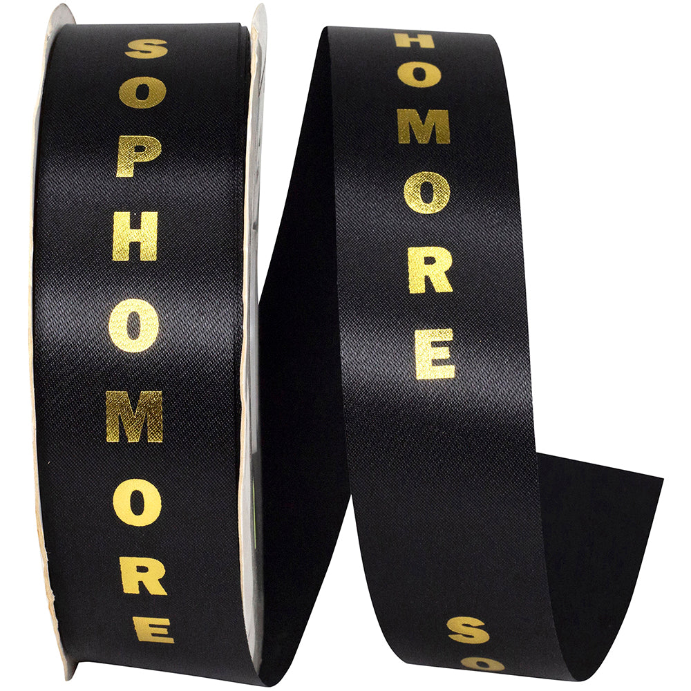 Black Gold 1-3 8 Inch Sophomore Satin Cooler Ribbon for Wreaths & Bows