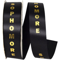 Black Gold 1-3 8 Inch Sophomore Satin Cooler Ribbon for Wreaths & Bows