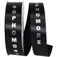 Black Silver 1-3 8 Inch Sophomore Satin Cooler Ribbon for Wreaths & Bows