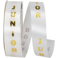 White Gold 1-3 8 Inch Junior Satin Cooler Ribbon for Wreaths & Bows