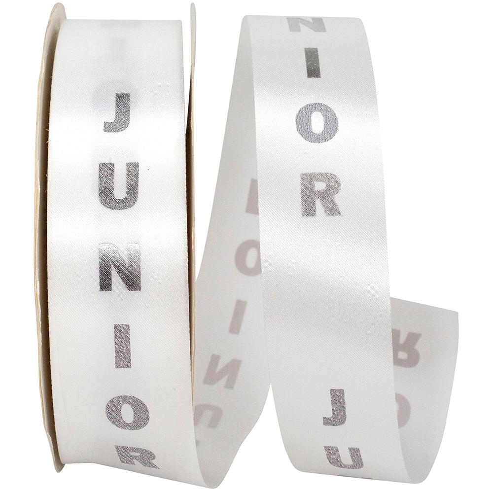 White Silver 1-3 8 Inch Junior Satin Cooler Ribbon for Wreaths & Bows